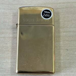 【TN0515】ZIPPO Zippo ジッポー ジッポ SOLID BRASS 喫煙具 喫煙グッズ ライター ゴールドカラー 着火未確認