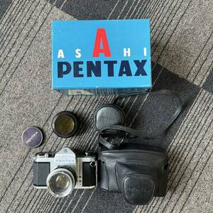 【TH0529】ASAHI PENTAX アサヒ ペンタックス フィルムカメラ レンズ 1:2 f＝55mm 46mm Y4:7 動作未確認 ケース付き