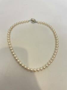 [FH0517] pearl necklace SILVER stamp approximately 7mm sphere length approximately 40cm pearl approximately 32g lady's accessory 