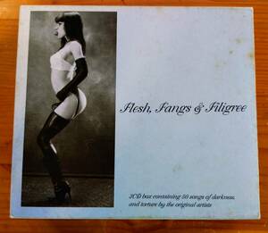 3CD Various/Flesh, Fangs & Filigree/Nico The Mission Christian Death Bauhaus Into A Circle Psychic TV Theatre Of Hate 