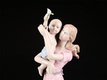 CF279 LLADRO 【リヤドロ】 磁器人形 美少女 置物 2点 高31.5㎝／リヤドロの首なおしあり美品！ｚ_画像3