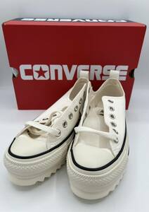 未使用 CONVERSE ALL STAR SHARKSOLE OX 1SD880 24.5cm コンバース オールスター シャークソール ロー ホワイト 厚底