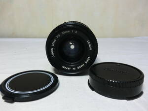 ジャンク品 キャノン Canon 純正 MFレンズ 単焦点レンズ FD 35mm F2 カビ、曇りあり