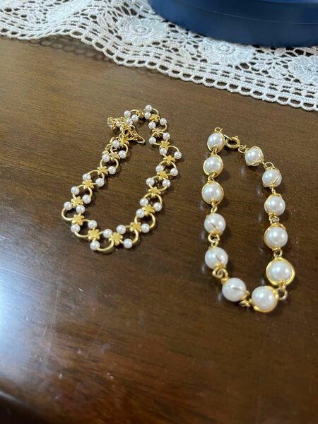真珠のブレスレット2本セット