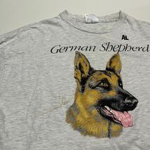 90s USA製 XL VINTAGE German Shepherd DOG FACE ビンテージ ドッグ フェイス 犬 アニマル 長袖 Tシャツ WILLIAM WEGMAN ANDY WARHOL 80s_画像1