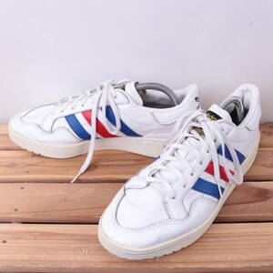 z2251 Adidas team coat US8 1/2 26.5cm/ white white blue red adidas Team Court men's sneakers used 