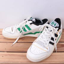 z2322 アディダス ローカット スニーカー US8 1/2 26.5cm/白 ホワイト 緑 黒 adidas LOW メンズ 中古 (検索用)フォーラム_画像1