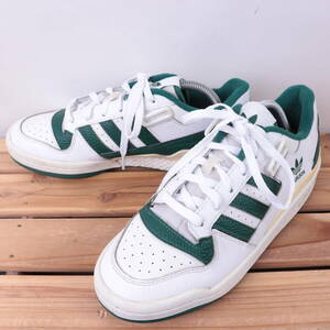 z2416 アディダス フォーラム ロー US8 26.0cm/白 ホワイト 緑 グリーン adidas FORUM LOW メンズ スニーカー 中古