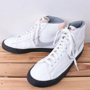 z2439 ナイキ ブレーザー ミッド バイユー US9.5 27.5cm/白 ホワイト ライトグレー 黒 NIKE BLAZER MID By You メンズ スニーカー 中古