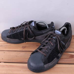 z2795 Adidas super Star US8 1/2 26.5cm/ black black charcoal adidas SUPERSTAR men's sneakers used 