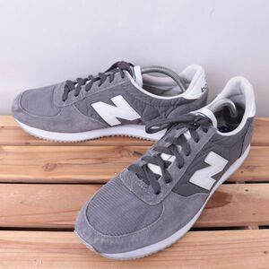 z2158【220】ニューバランス US10 28.0cm/灰 グレー 白 ホワイト newbalance メンズ スニーカー 中古