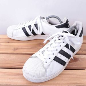 z2173 アディダス スーパースター US8 26.0cm/白 ホワイト 黒 ブラック adidas SUPERSTAR メンズ スニーカー 中古