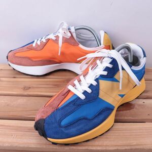 z2200【MS327LAA】ニューバランス US8.5 26.5cm/青 ブルー オレンジ 黄 イエロー系 newbalance メンズ スニーカー 中古