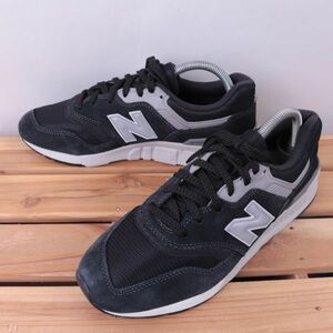 z2268【CM997HCC】ニューバランス US7 25.0cm/黒 ブラック 灰 グレー 銀 シルバー newbalance メンズ ユニセックス スニーカー 中古