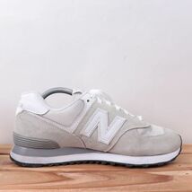 z2275【574】ニューバランス US8 26.0cm/ライトグレー 白 ホワイト newbalance メンズ スニーカー 中古_画像5