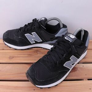 z2287【574】ニューバランス US7 25.0cm/黒 ブラック 灰 グレー系 newbalance メンズ ユニセックス スニーカー 中古