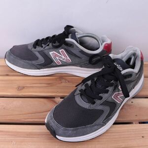 z2371【880】ニューバランス US7.5 25.5cm/灰 グレー 紺 ネイビー 赤 レッド アイボリー newbalance メンズ スニーカー 中古