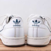 z2540 アディダス コンチネンタル 80 US9 1/2 27.5cm/白 ホワイト 紺 ネイビー 灰 グレー adidas CONTINENTAL 80 メンズ スニーカー 中古_画像4