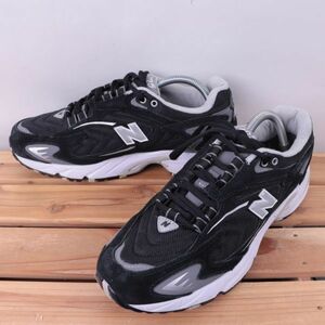 z2806【ML725R】ニューバランス US8.5 26.5cm/黒 ブラック 銀 シルバー 灰 グレー 白 ホワイト newbalance メンズ スニーカー 中古