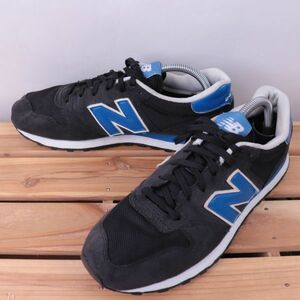 z2860【500】ニューバランス US8 26.0cm/黒 ブラック 青 ブルー newbalance メンズ スニーカー 中古