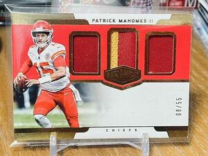 NFL Patrick Mahomes II 2018 Panini Plates and Patches Trio Patches /55 #28 Kansas City Chiefs QB