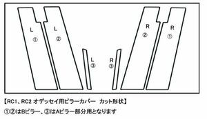 補修用RCB2P★3Mダイノック★右Bピラー2P★RC オデッセイ　無限バイザー用