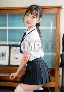 PT0031●高画質 匿名配送 アイドル女優 制服スカートコスプレ エロ可愛いカワイイ AI美少女セクシーグラビア A4美女アートポスター写真光沢