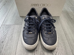 ★美品★JIMMY CHOO ジミーチュウ ACE Navy スニーカー 41 1/2