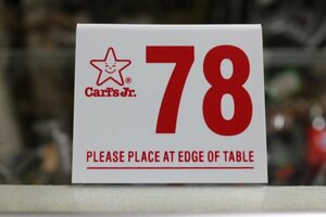 カールスジュニア 番号札 Carl's Jr. Table Tent Number [78] テーブルテントナンバー ローライダー インパラ USDM LOWRIDER IMPALA