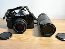 ジャンク品 Canon A-1 一眼レフ フィルムカメラ ボディ レンズ セット59mm1:1.4 100-200mm1:5.6キャノン フィルムカメラ/566_画像2