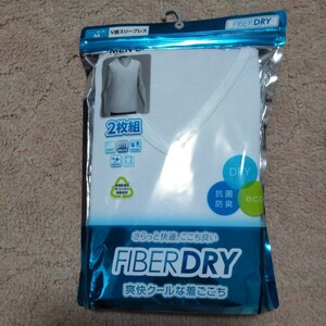 [ new goods! unopened!]M men's V neck sleeve less 2 sheets set chest 88~96.....FIBERDRY anti-bacterial deodorization .... comfortable, feeling is good ... put on ....