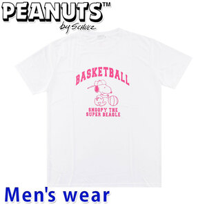 スヌーピー 半袖 Tシャツ メンズ ドライ PEANUTS 犬 グッズ S1122-300A Mサイズ WH(ホワイト)