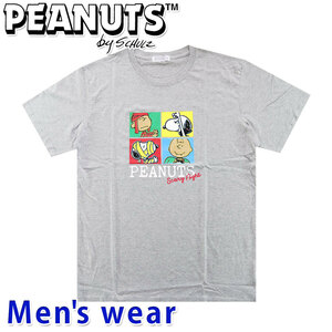 スヌーピー 半袖 Tシャツ メンズ PEANUTS 犬 プリント グッズ S1132-158SP Lサイズ GY(グレー)
