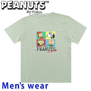 スヌーピー 半袖 Tシャツ メンズ PEANUTS 犬 プリント グッズ S1132-158SP Lサイズ MGR(ミントグリーン)