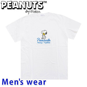 スヌーピー 半袖 Tシャツ メンズ PEANUTS 犬 サガラ 刺繍 グッズ S1142-191 LLサイズ WH(ホワイト)