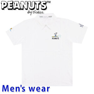 スヌーピー 半袖 ポロシャツ メンズ ゴルフ PEANUTS 犬 グッズ S1142-194 Lサイズ WH(ホワイト)