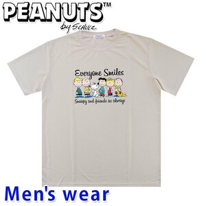 スヌーピー 半袖 Tシャツ メンズ ドライ PEANUTS 犬 アニメ グッズ S1142-192A LLサイズ BE(ベージュ)