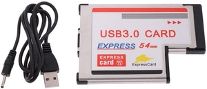 [C0015]Express Card USB3.0 2 port extension PC card 