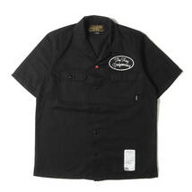 NEIGHBORHOOD ネイバーフッド シャツ サイズ:L ワッペン付き T/C ワーク 半袖シャツ CLASSIC WORK / EC-SHIRT. SS ブラック ブランド[_画像1