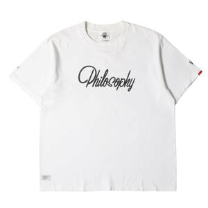 WTAPS ダブルタップス Tシャツ サイズ:M Philosophy ロゴ ヘビーウェイト クルーネック 半袖Tシャツ BULLINK社製ボディ ホワイト 白