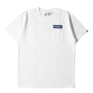 美品 CHALLENGER チャレンジャー Tシャツ サイズ:M 23SS ロゴパッチ付き ポケット クルーネック 半袖Tシャツ LOGO PATCH TEE ホワイト