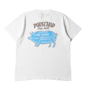 PORKCHOP GARAGE SUPPLY ポークチョップガレージサプライ Tシャツ サイズ:M ポーク グラフィック クルーネック 半袖Tシャツ ホワイト