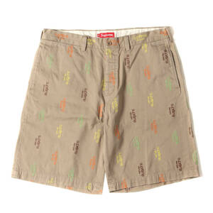 Supreme シュプリーム パンツ サイズ:36 23SS クラシックロゴ柄 ワーク チノショーツ Classic Logo Chino Short タン ショートパンツ