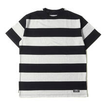 美品 NEIGHBORHOOD ネイバーフッド Tシャツ サイズ:XL 18AW ワイドボーダー クルーネック 半袖Tシャツ B.D. / C-CREW. SS ブラック グレー_画像1