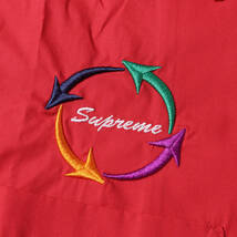 新品 Supreme シュプリーム シャツ サイズ:M 19SS ラインデザイン フルジップ ワーク 半袖シャツ Zip Up S/S Work Shirt レッド トップス_画像4