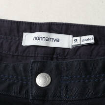 美品 NONNATIVE 21W/22S ストレッチ カツラギ スリム パンツ DWELLER 5P JEANS DROPPED FIT C/P KATSURAGI STRETCH ネイビー 2_画像3