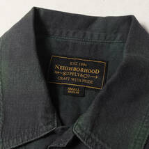 NEIGHBORHOOD ネイバーフッド シャツ サイズ:S 15SS オンブレチェック ワーク 半袖シャツ B&C / C-SHIRTS. SS グリーン ブラック_画像3