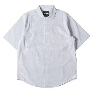 新品 GOLDWIN シャツ サイズ:1 23SS ストライプ コムフォータブル ハーフスリーブシャツ Stripes Comfortable H/S Shirt ホワイト ブルー