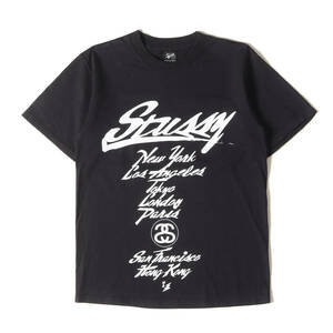 STUSSY ステューシー Tシャツ サイズ:S 00s WTAPS ワールドツアー クルーネック 半袖Tシャツ 2006年製 ブラック 黒 トップス コラボ