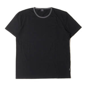  beautiful goods HUGO BOSS Hugo Boss T-shirt size :XL cotton s Rav plain crew neck short sleeves T-shirt REGULAR FIT black black tops 